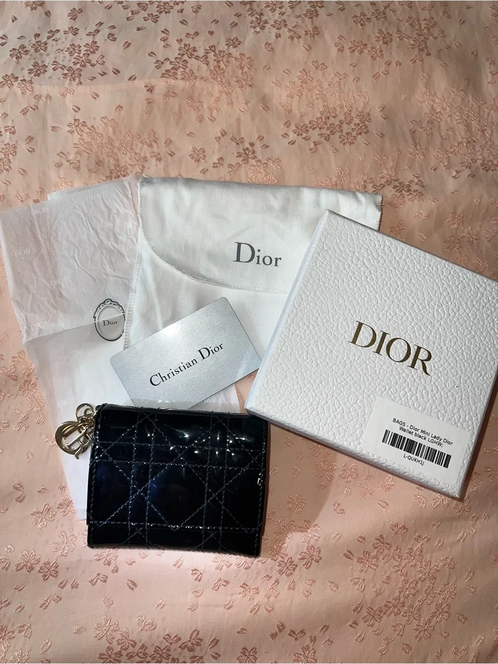 Lady Dior Cannage Lotus Wallet - AUTHENTIC
